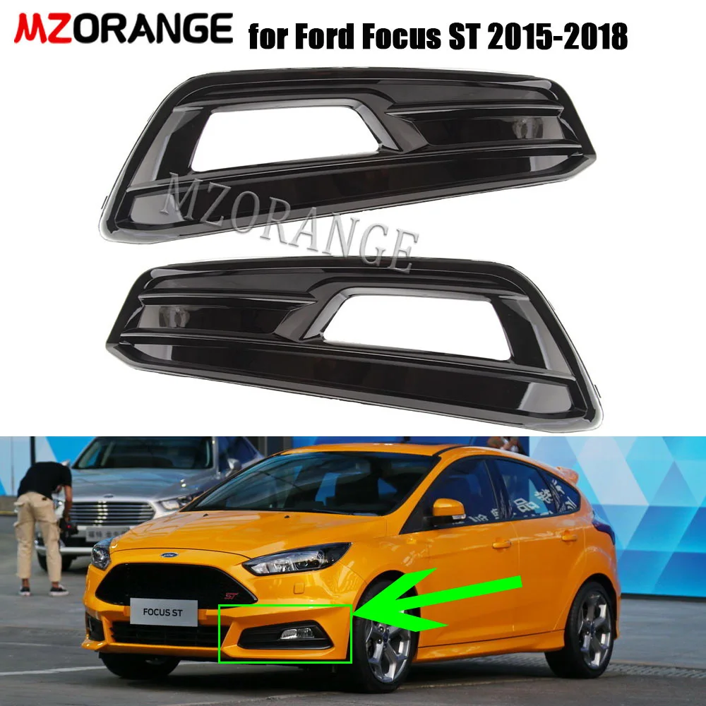 Fog Light Cover for Ford Focus ST 2015-2018 Front Bumper Grille Foglights Headlights Covers Frame Hole Protect Car Accessories