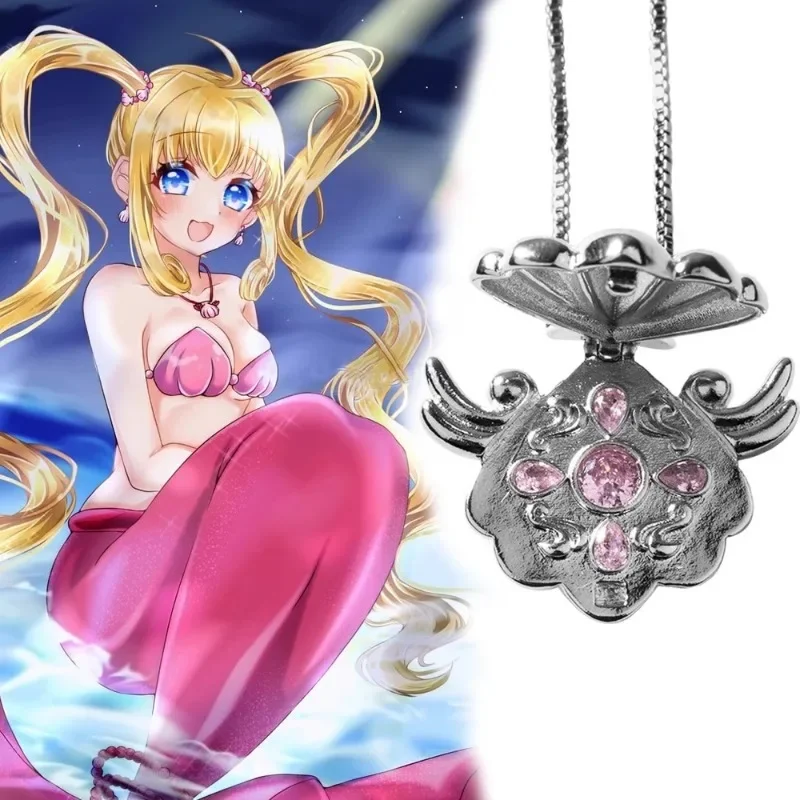 

Anime peripheral mermaid melody seven colours real beads necklace seven seas Lucia shell mermaid princess pendant