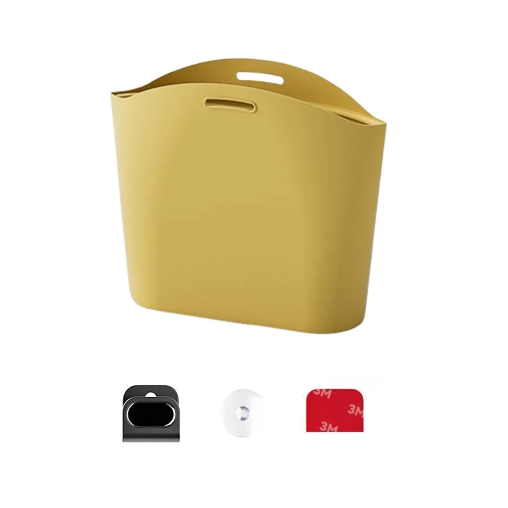 Portable Silicone Car Trash Can Dustbin Vehicle Storage Hanging Waste Bin Foldable Waterproof Space Saving Organizers Home