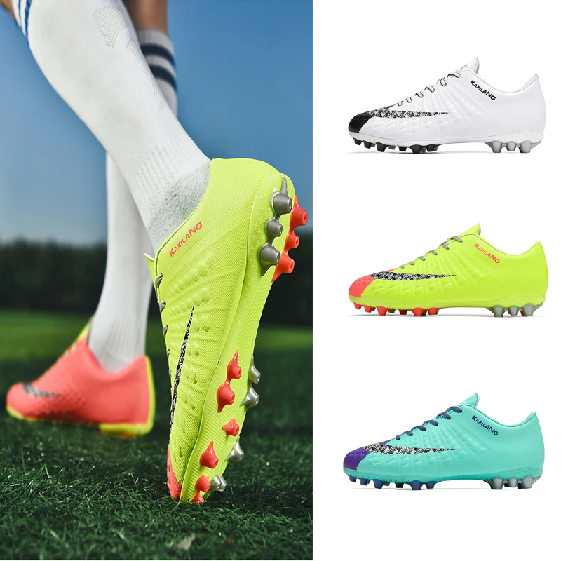 

IFIKK Men's Turf Soccer Shoe AG Cleats Training Long Studs Football Boots Outdoor Firm Ground Soccer Boots