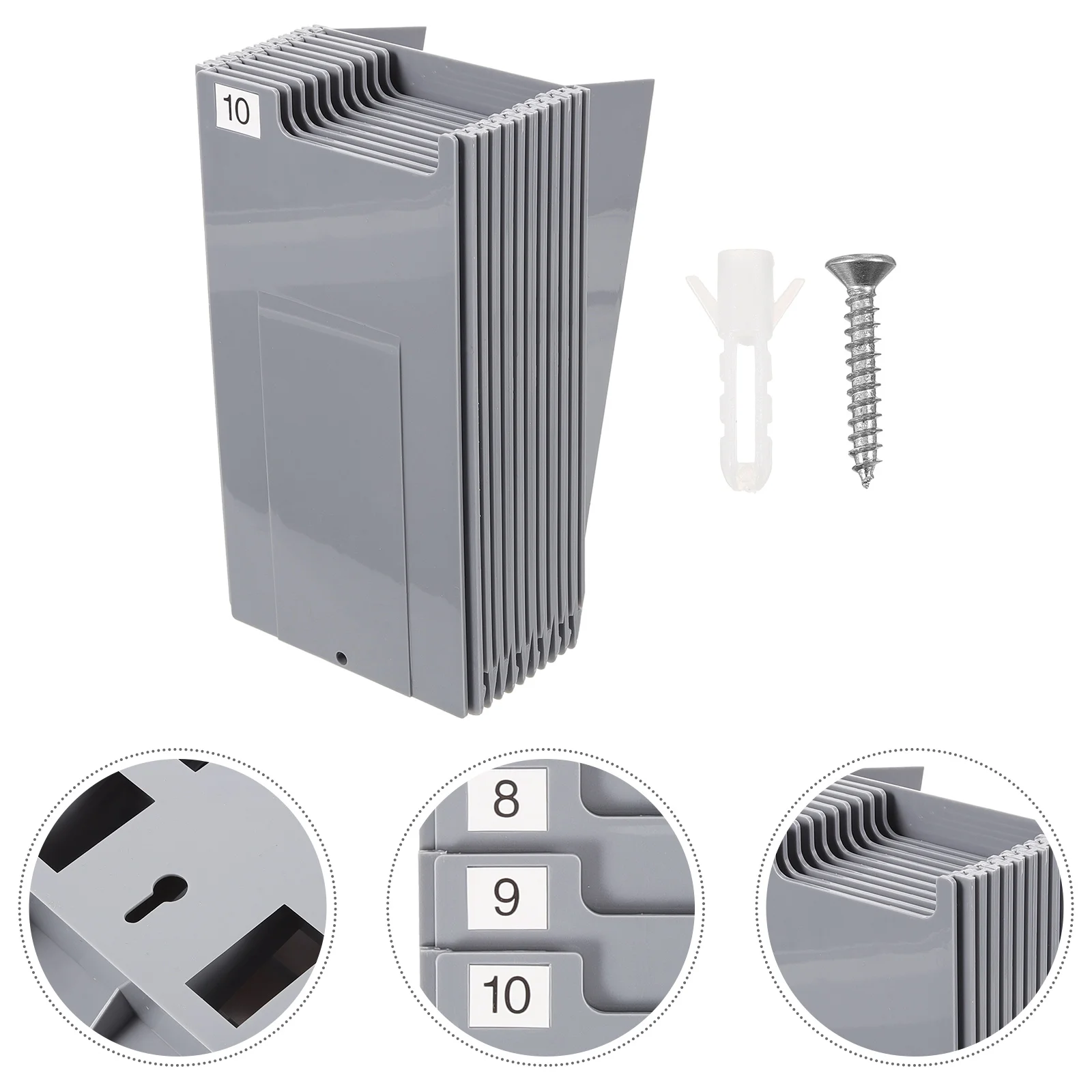 Paper Card Attendance Machine 10 Slot Wall Mounted Holder Plastic Business Warehouse Supplies Staff ganizer