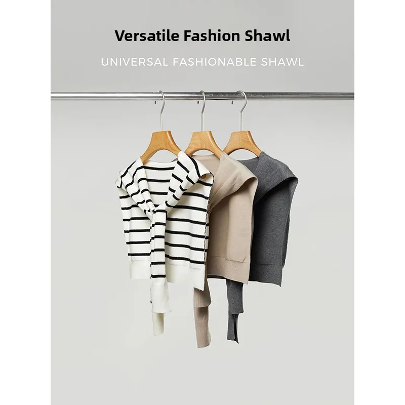 

een Striped Wrap Women's New Summer Faion Cotton Design oulder awl Loose Fit Knitted Top with Bell Sves