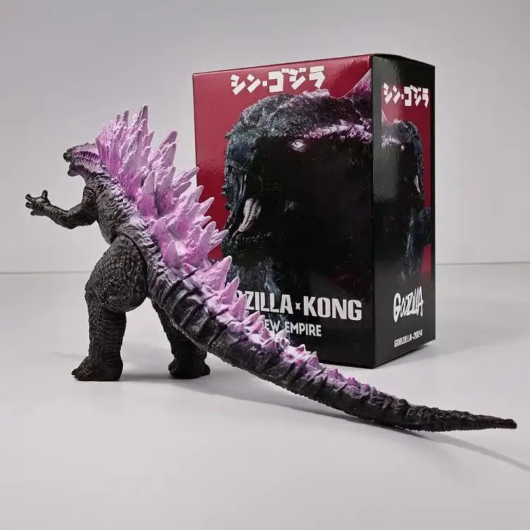 Godzilla vs kong 2 o novo império novas cores titan godzilla 16cm cola macia monstro rosa volta figura de ação modelo brinquedos presente