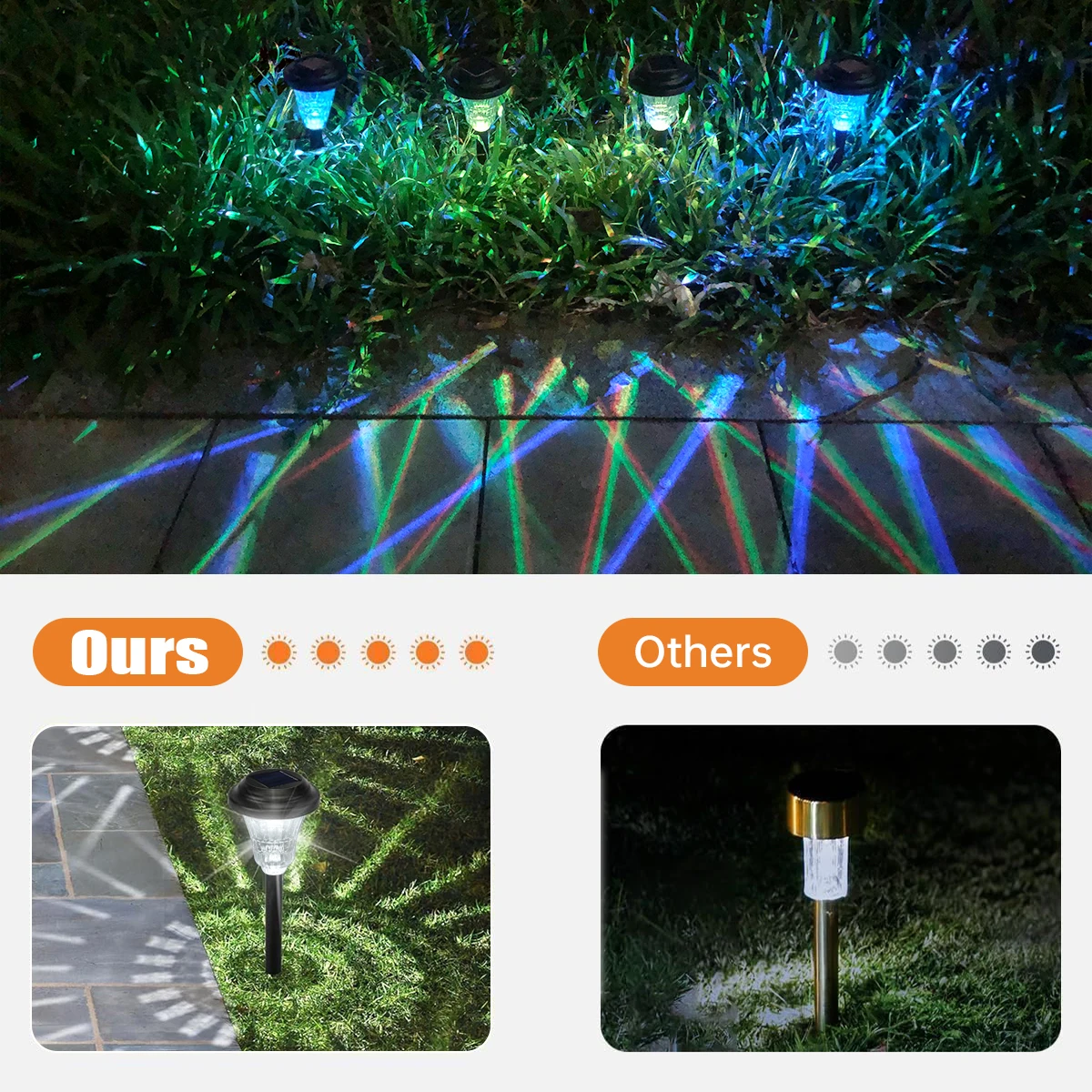 Lampu jalur surya lampu taman tenaga surya 12 pak tahan air luar ruangan lampu rumput tenaga surya On/Off LED otomatis untuk jalur luar ruangan