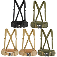 Tactical Battle Combat Air-soft Padded Equipment Molle Waist Belt with Adjustable Suspenders Free Straps