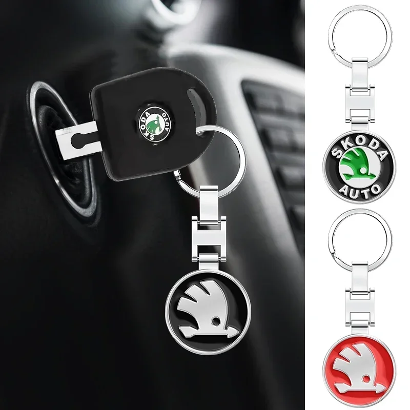 

1pcs Metal Car Keychain Pendant Key Ring Key Accessories for Skoda Octavia Kodiaq Superb Yeti 2 A7 Tour RS Rapid Kodiak Fabia