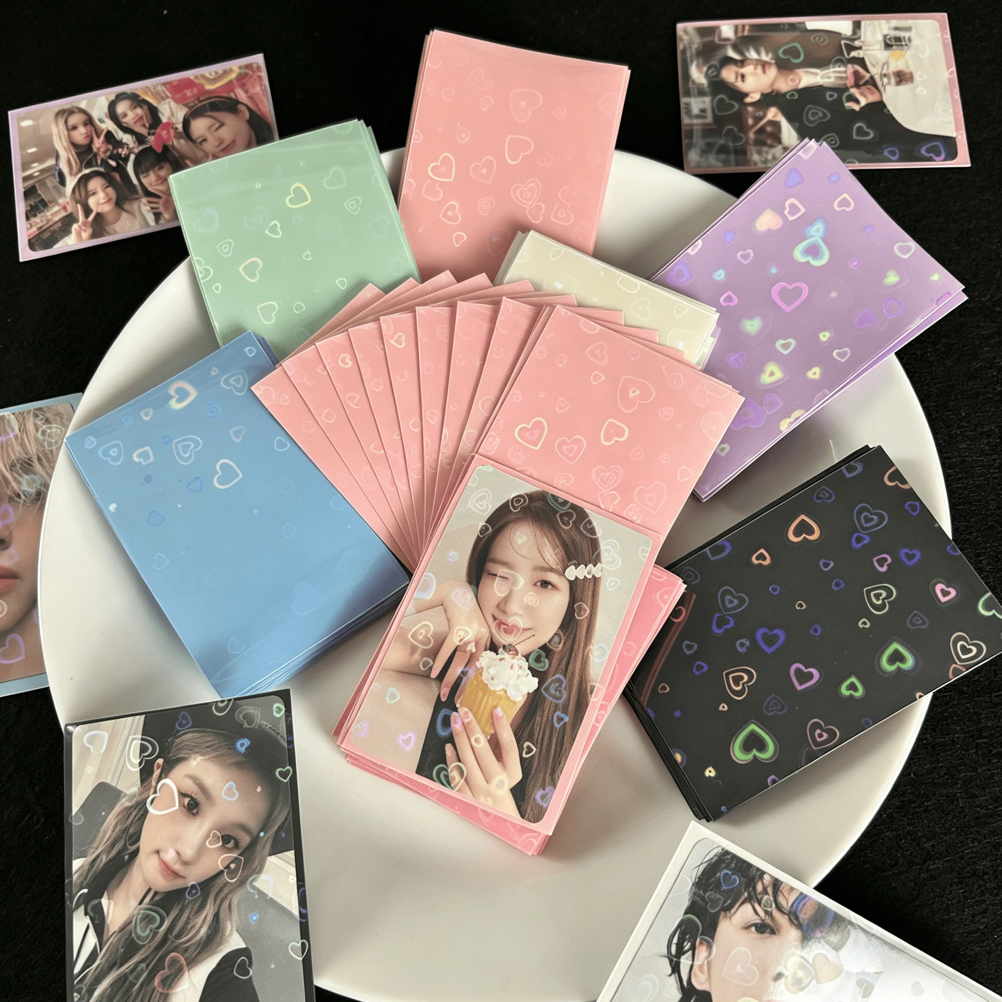 50-500 Fundas para Tarjetas Kpop, Porta Tarjetas de 61*91mm, Protector de Tarjetas Fotográficas, Películas Protectoras para Tarjetas