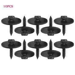 10Pcs 8mm Self Drilling Tapping Screw Hex Washer Head For BMW Self Tapping Bolt License Plate Screws Black 2019900536