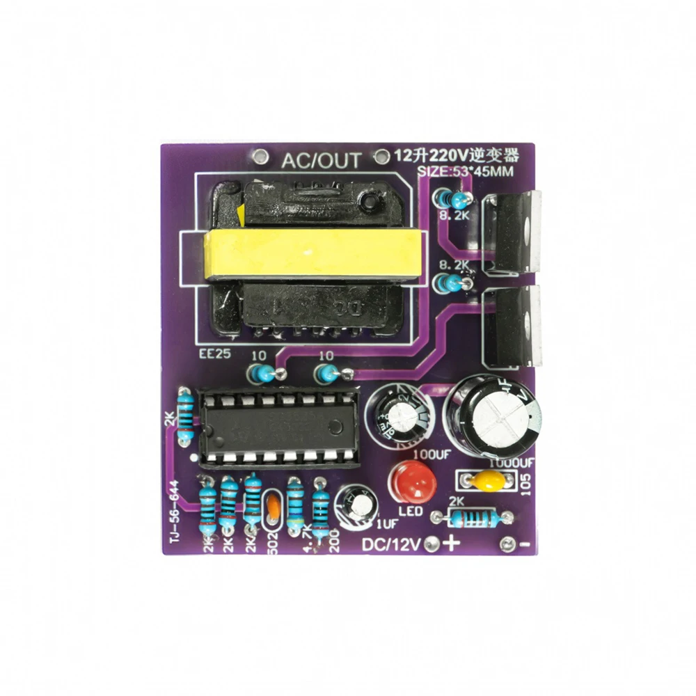 

12V to 220V Inverter Power Supply Kit with SG3525 Welded Assembly Circuit Board DIY Set 20mA-40mA 10W Peak Power Inverter Kit