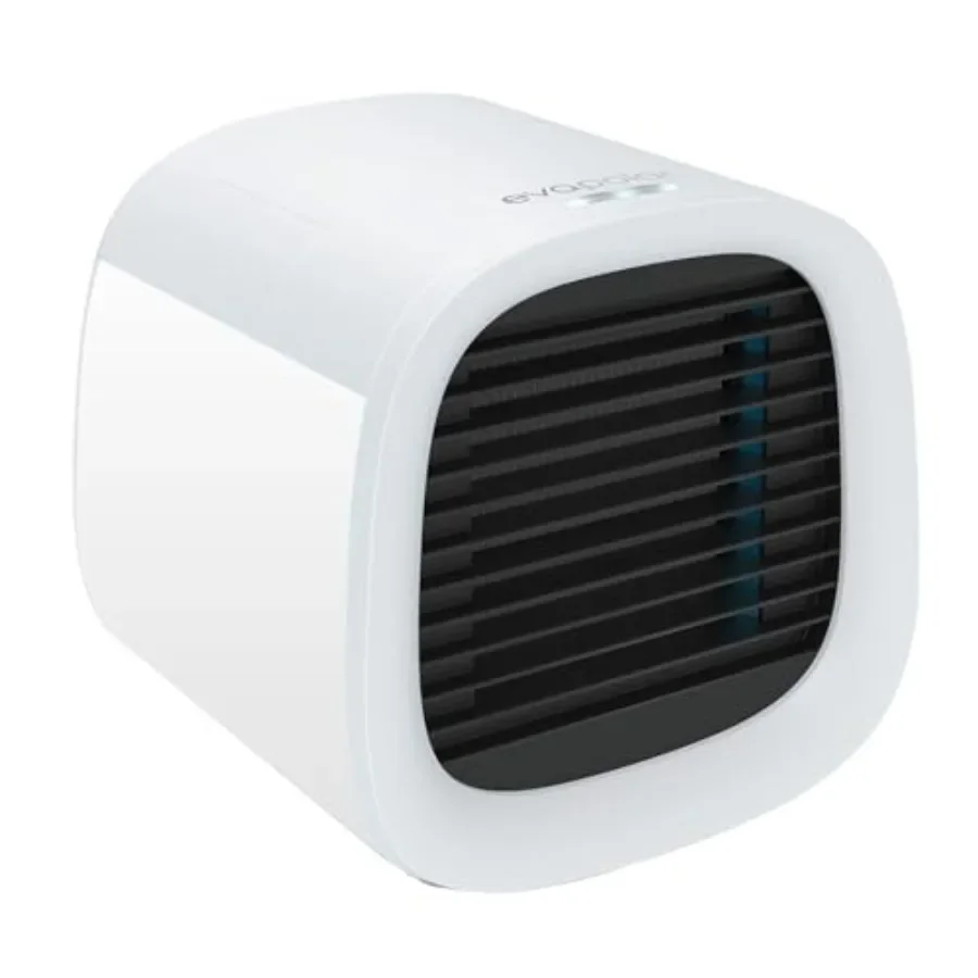 Portable AC unit for desk, office, car, camping; EVA material; white; lightweight evaporative air cooler fan