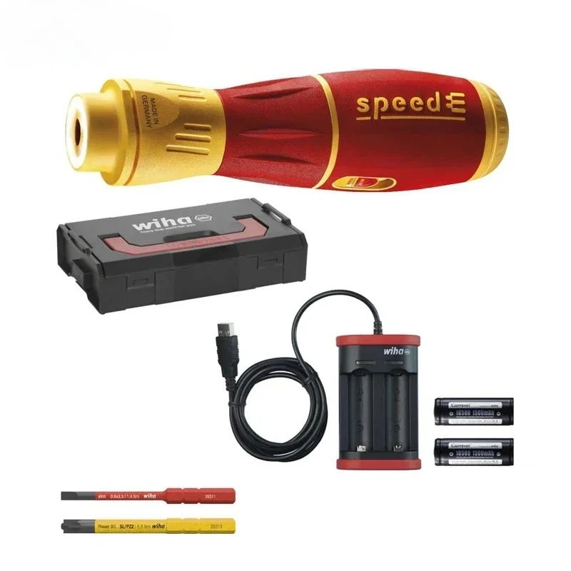 

Wiha 44318 Electric Screwdriver SpeedE II 7Pcs with slimBits DIY Power Impact Driver Lithium-Ion