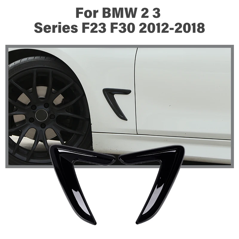 

1 Pair Car Side Air Vent Cover Trim Fender Sticker For BMW 2 3 Series F23 F30 2012-2018 Shark Gills Side Vent Sticker ABS Black