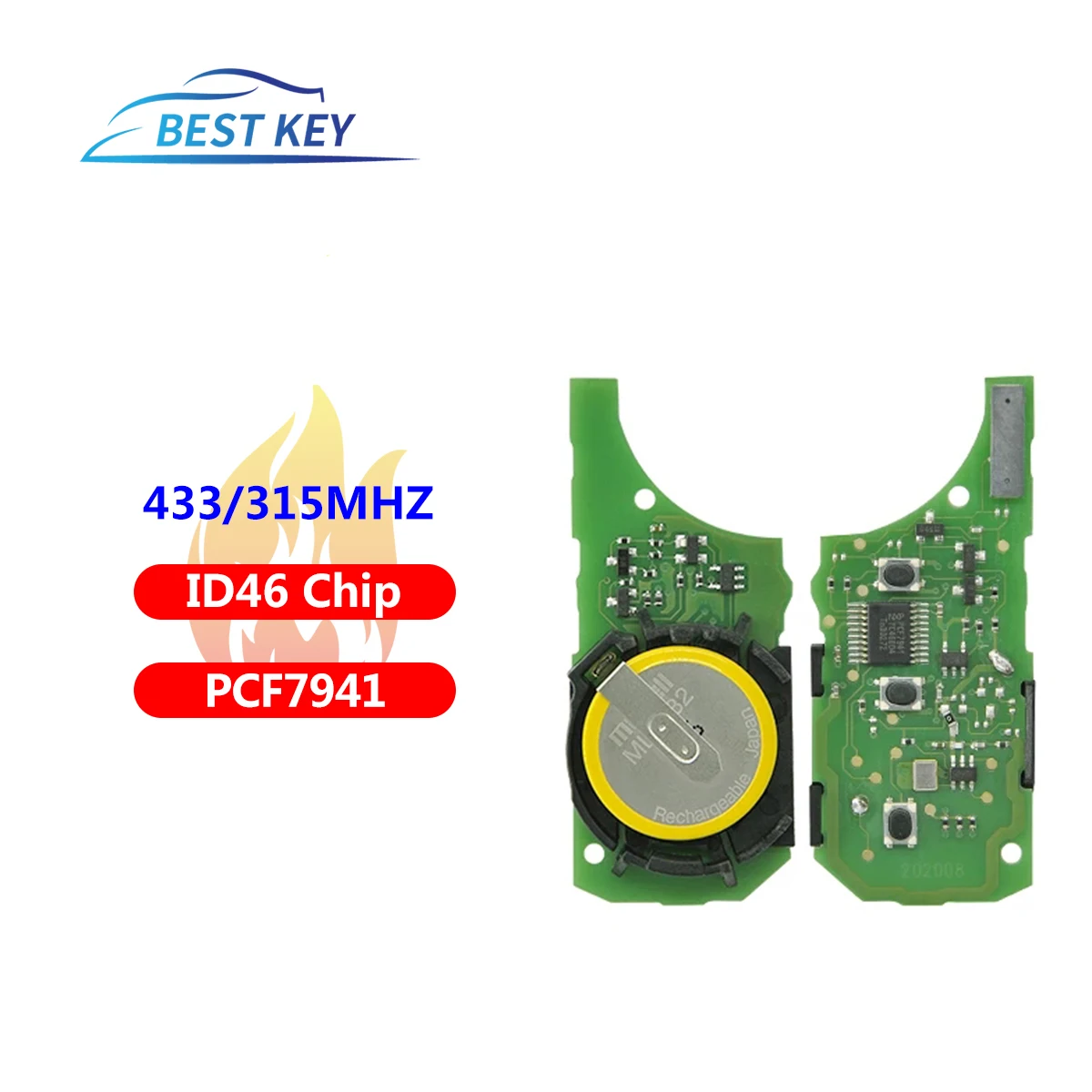 BEST KEY  Car Remote Key PCB Board For Rang Rover Land Rover Discovery 3  Replace PCB Key Parts 5.0ID46 PCF7941 Chip 315/434 Mhz