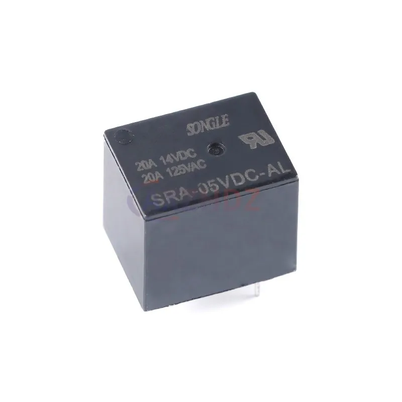 5 uds 5V 12V 24V 4Pin SRA-05VDC-AL 12VDC-AL 24VDC-AL 20A 14V DC 125V AC relé de potencia negro relé de automóvil normalmente abierto