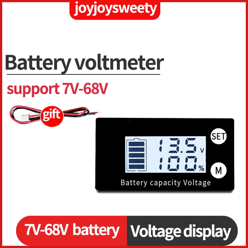 Lcd 3s 4s 5s 7s 10s 13s Indicador de Capacidade da Bateria 12v 36v 48v Display Voltímetro Medidor de Temperatura Testador de Nível de Potência 8v60v