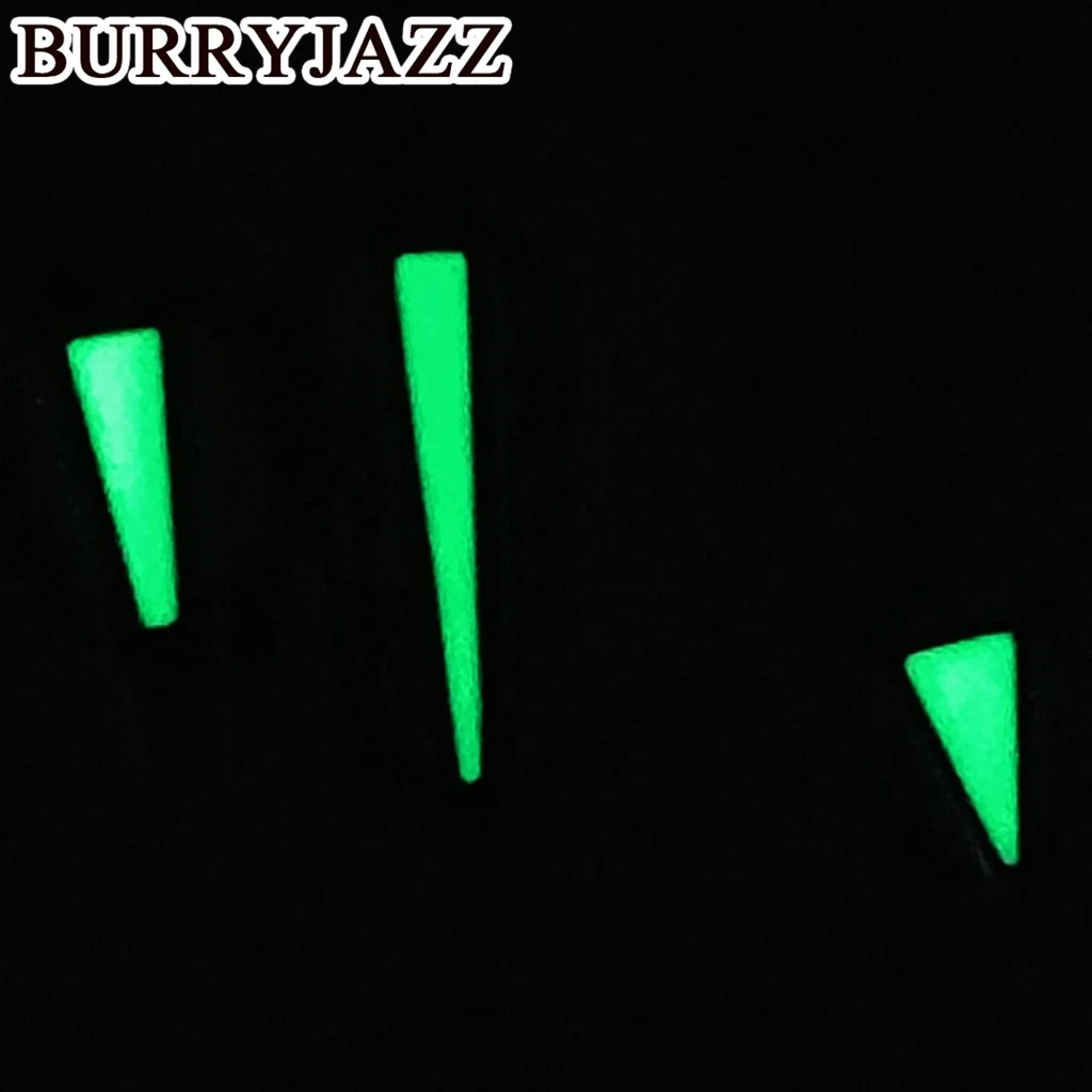 BURRYJAZZ NH34 NH34A GMT Watch Hands Black /Black Grey Hands Green Luminous