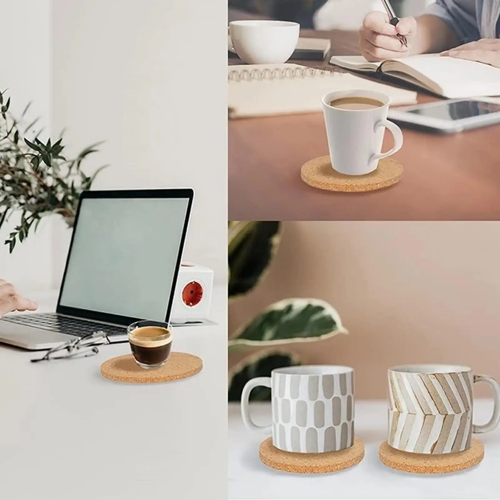 Cork Glasses - 4 Inches Perfect for Most Types of Mugs - Protect Your Table from