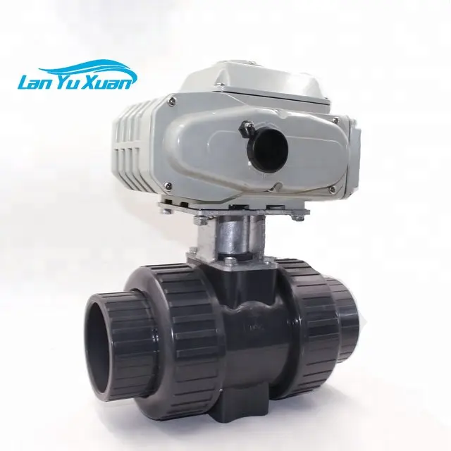 3way AC220V horizontal ball valve PVC motorized electrical valve CTB-005 25mm 32mm 40mm 50mm