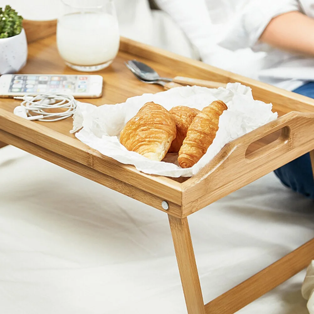 

Folding Tray Laptop Table Bamboo Desk Bed Tray Portable Breakfast Serving Foldable Reading Home Bedroom Sofa Stable High Quality