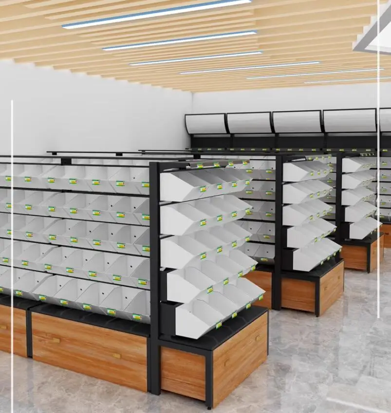 Supermarket bulk cargo weighing snack shelves, small food display shelves, commercial shelves