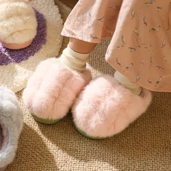 2024 nuovi bambini invernali pantofole di cotone cartone animato per bambini pantofole di peluche calde per interni antiscivolo ragazzi ragazze scarpe da casa con suola morbida