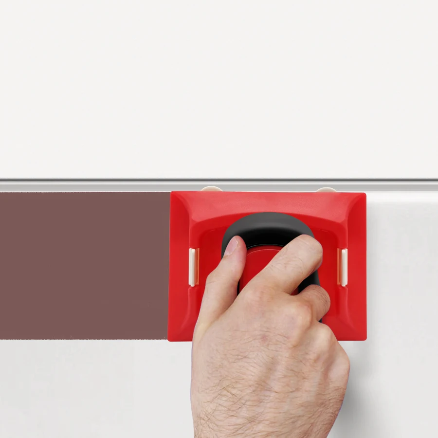 0818 엣지 트리밍 브러시 - 페인트와 석고 라인을 부드럽고 줄무늬 없이 바르기 위한 빨간색 및 검정색 부드러운 고무 도구, 완벽함