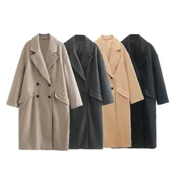 PB&ZA 2024 Autumn/Winter New Product Fashion Casual Women's Clothing Retro Loose Neutral Style Coat Coat