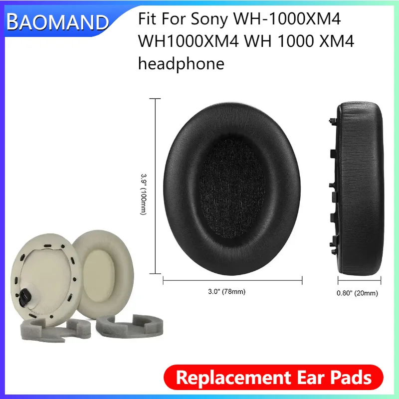 

Ear Pads For Sony WH-1000XM4 WH1000XM4 WH 1000 XM4 Headphones Replacement Soft Foam Cushion Sponge Pad Leather Earmuffs