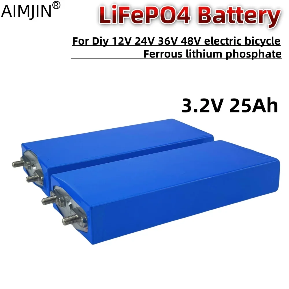 

25Ah Lithium Iron Phosphate Cell 3.2V Rechargeable LiFePO4 Battery for Solar Power System RV Energy Storage