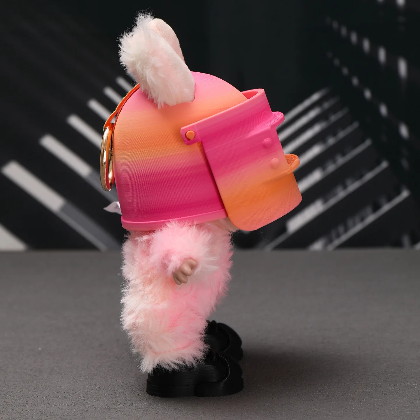 Voor Labubu roze Hoed PUBG slagveld dezelfde derde niveau helm hoed 3D gedrukt poppenkleertjes dragen kleding accessoires geen poppen cadeau