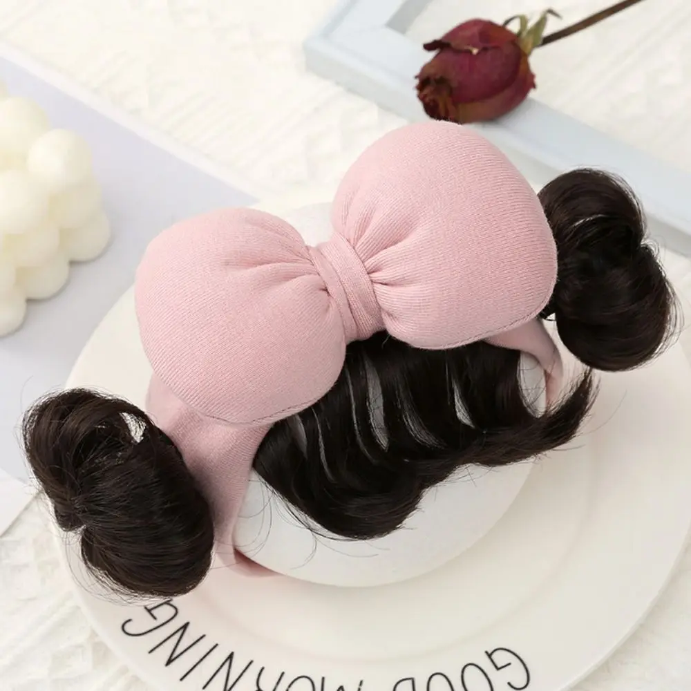 Peluca de princesa, diadema, accesorios para el cabello, bandas para el cabello para bebé, peluca, flequillo, moños, diadema para niños pequeños, flequillo limpio, lazo, sombreros para niños