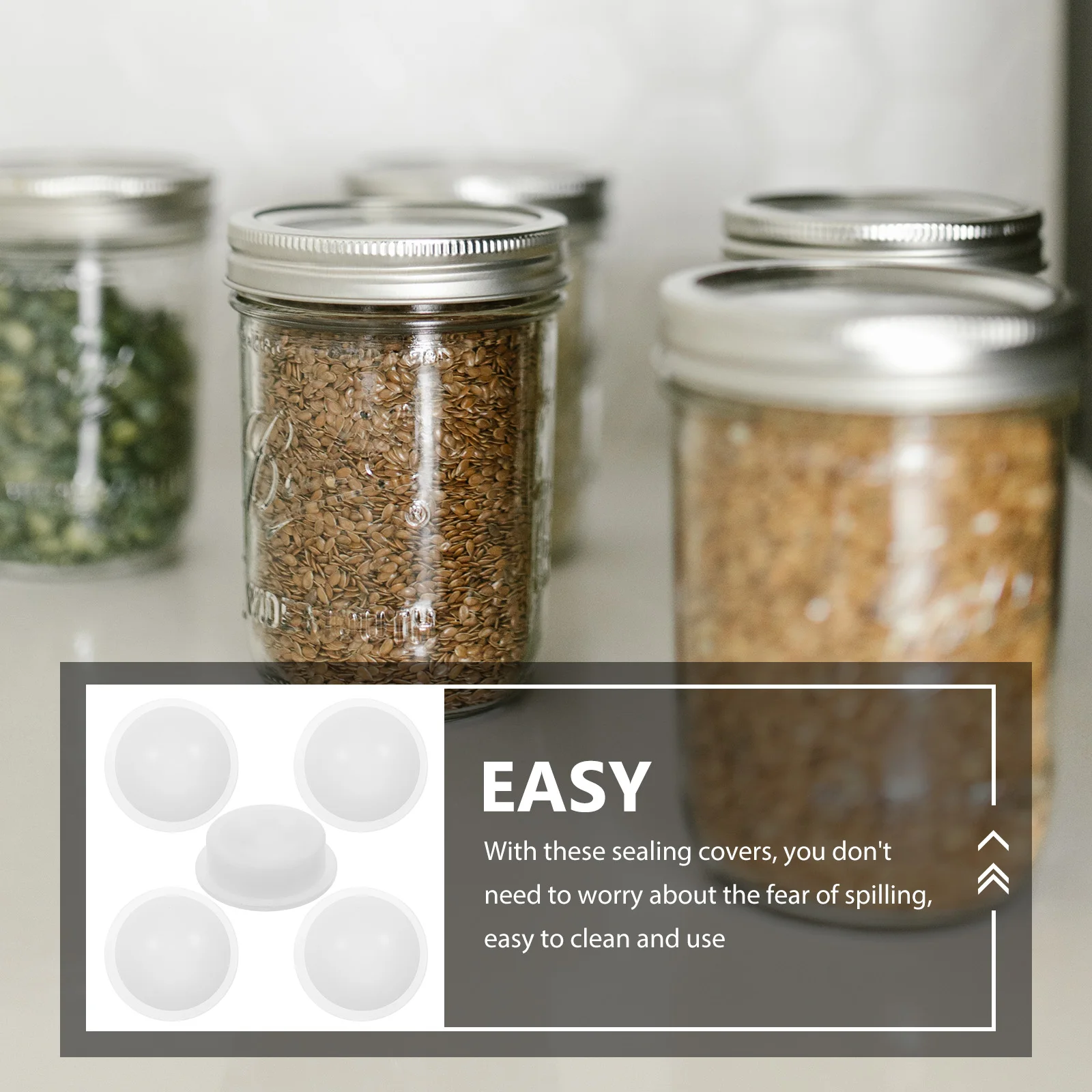 

5pcs Silicone Bottle Stoppers Replacement Leak-Proof Caps For Water Bottles Salt Pepper Shakers Lightweight Elastic