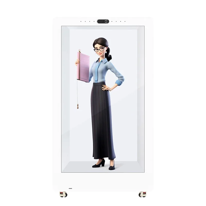 AI virtual human-machine interaction large screen, holographic projection advertising machine, exhibition hall display