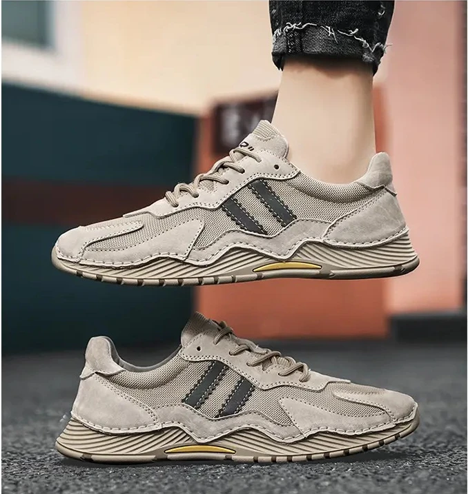 

Минималистичные мужские туфли с широким носком, удобные прогулочные туфли из натуральной кожи на шнуровке, модные повседневные мужские кроссовки с низким берцем