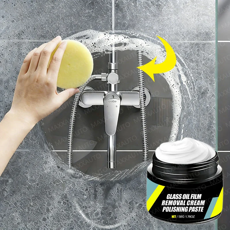 Bathroom Kitchen Glass Polishing Paste Windshield Oil Film & Water Stains Removal Water Repellent Anti Rain Polish Cleaning Kit