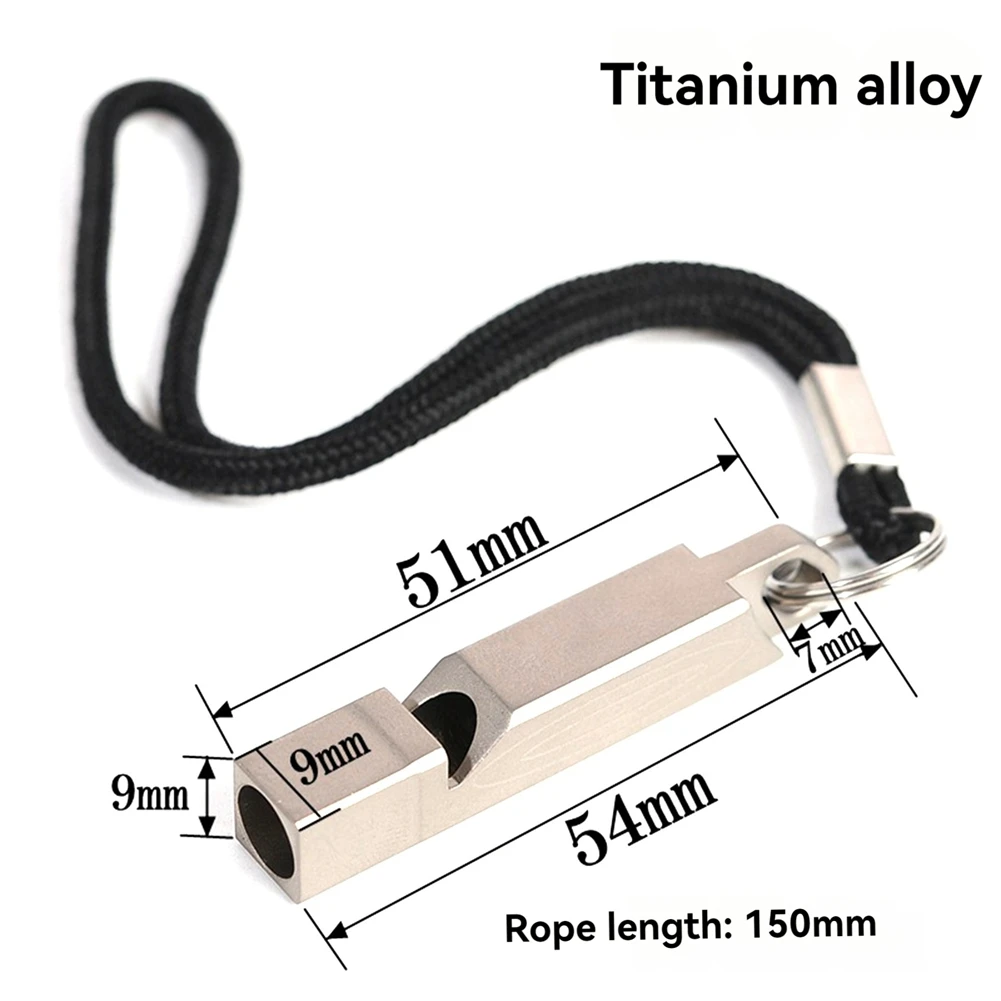 Smart-Titanium Alloy Emergency Whistle High Decibels EDC Necklace Lanyard Survival Safety Whistle For Outdoor Hiking Camping