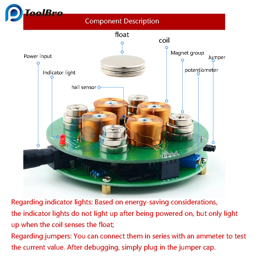 Imagem -04 - Kit de Levitação Magnética Eletrônica Push-down Maglev Brinquedo Criativo Ornamento Faça Você Mesmo Solda Ensino Kit