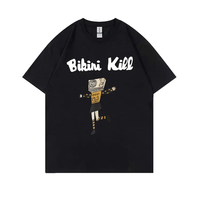 

Punk Rock Band Bikini Kill Every Girl Is A Riot Girrl T Shirts Riot Grrrl Kathleen Hanna T-Shirt Mens Casual Oversized T-shirts