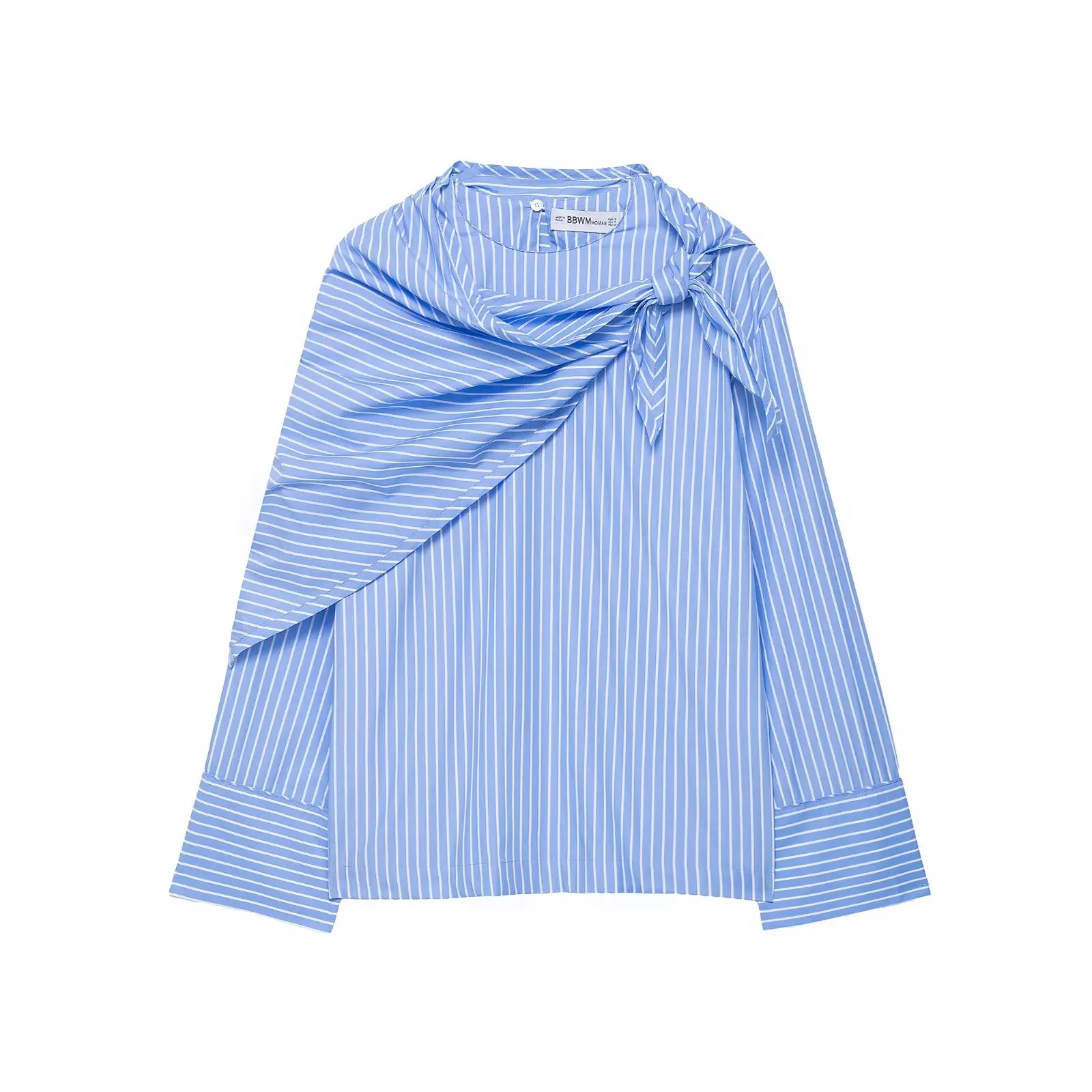 2025 Transnational Fashion: Individualistic, Feminine Style Round-Neck Striped Multifunctional Scarf Shirt