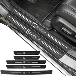 Carbon Fiber Car Door Threshold Sill Protector Trunk Stickers For Zeekr Krypton 001 009 Car Accessories