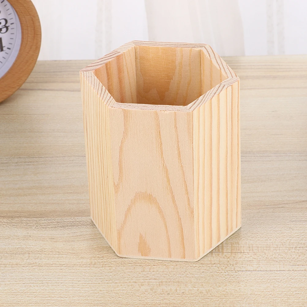 

6Pcs Versatile Wooden Pen Pencil Holder for Desk Office Makeup Brush Organizer Pen Pots for Desk Office Supply Organizer
