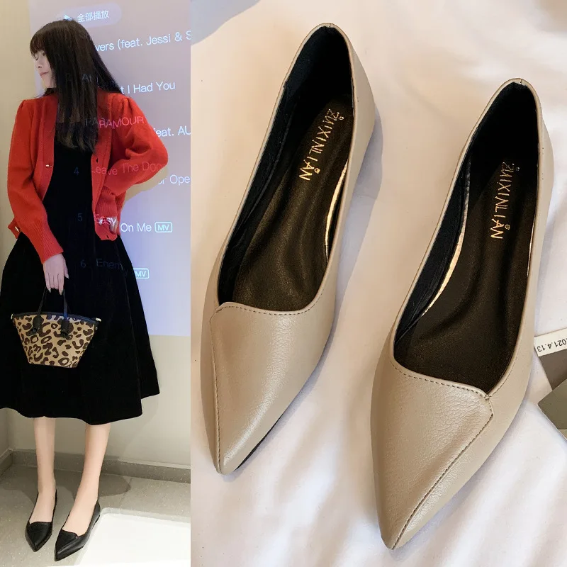 Simple Solid Coloured Women's Flats Classic Fashionable Style Pointed Toe Suitable for Business Office Comfortable To Wear 2026