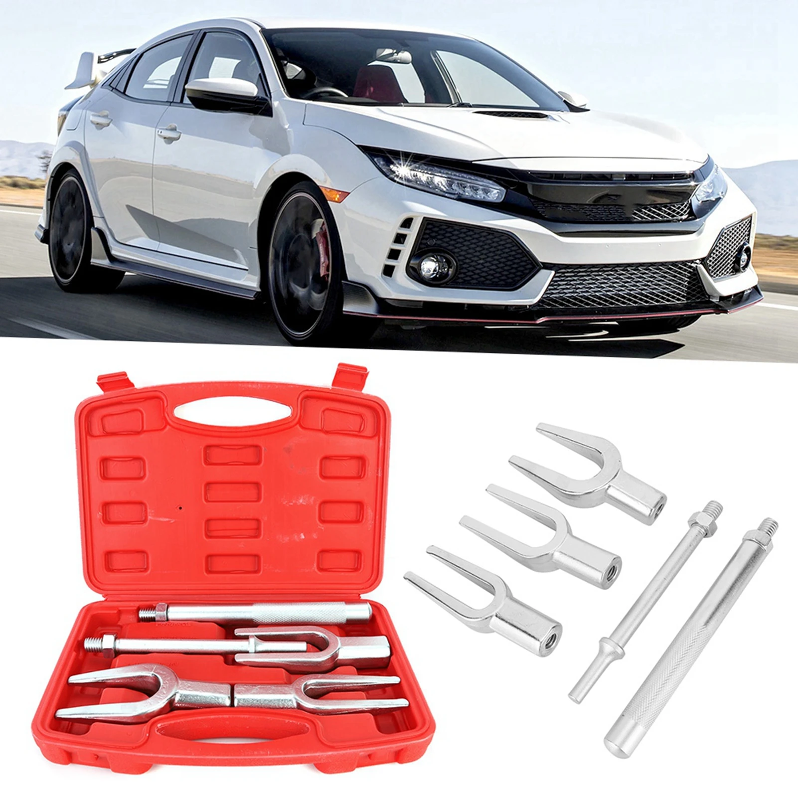 

5pcs Tie Ball Joint Rod Pitman Arm Separator Remover Tool Kit for Cars & Light Trucks Interchangeable Shafts Hammer/Air Hammer