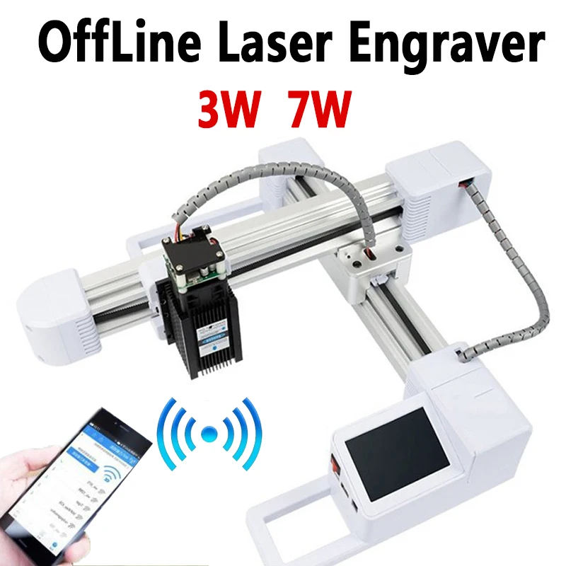 7000MW Wood Router OffLine Control Milling Machine CNC Engraving Machine 3W Lase Engraving Machine Carving Wood Tools