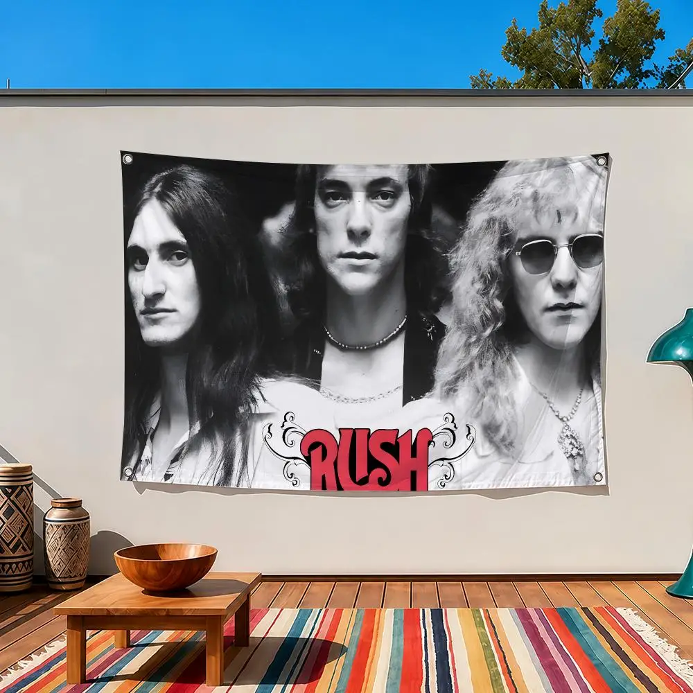 Rush Music Flags Indoor Outdoor Wall Hanging Suitable For Living Room Bedroom And Camping Decorations