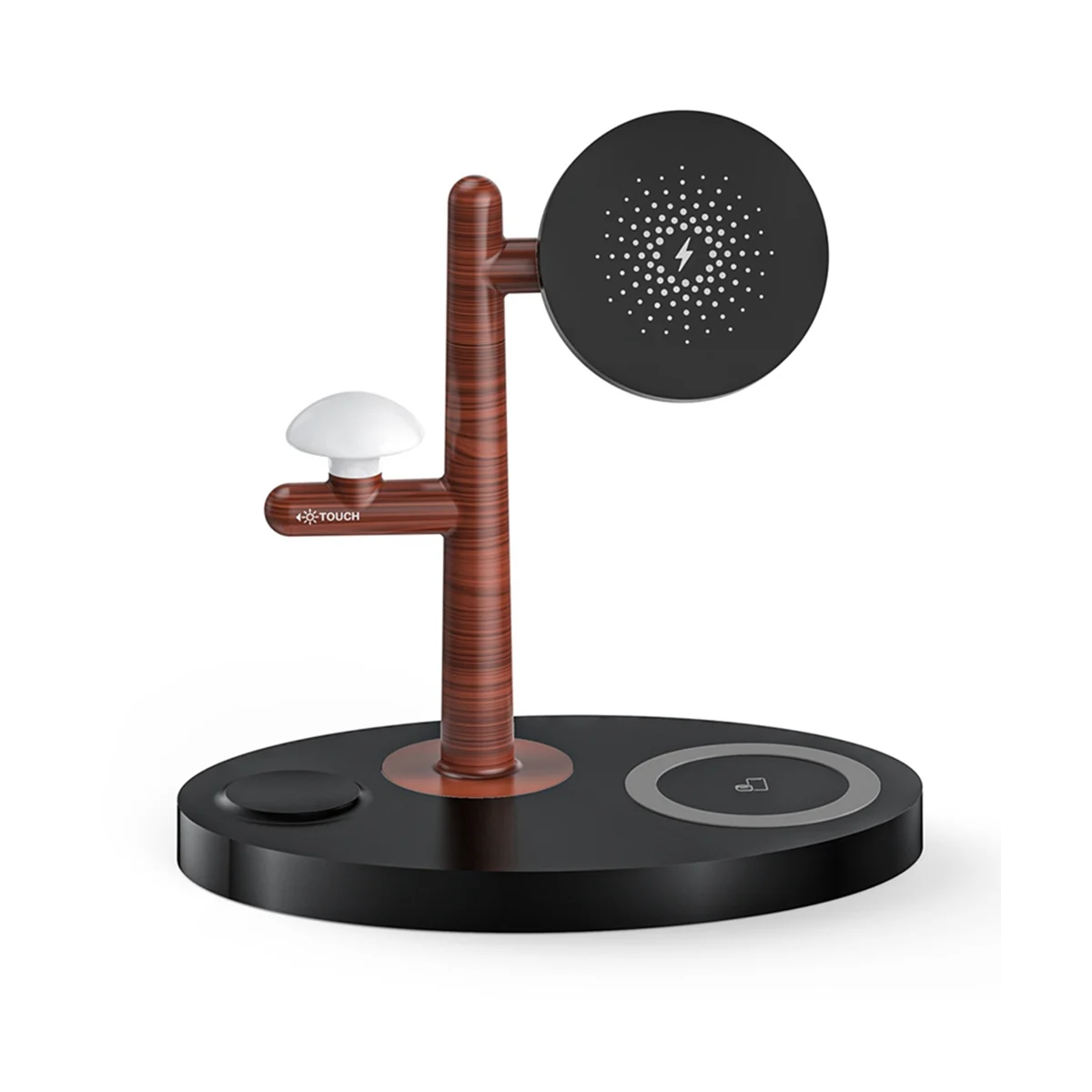 เครื่องชาร์จไร้สาย 3 in 1 Magnetic Wireless Charger ขาตั้งไฟ LED แท่นชาร์จอย่างรวดเร็วสําหรับ S8 สําหรับ - สีดํา