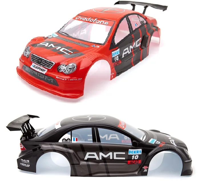 014 red+black PVC painted body shell/Accessories  for 1/10 R/C racing drift cars HSP 94123 190mm Width 260 wheelbase