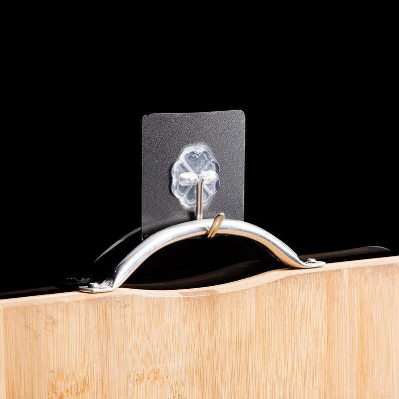 Transparent Stainless Steel Self-Adhesive Hooks Bathroom Towel Clothes Storage Sticker Hook Key Hangers Storage Holder