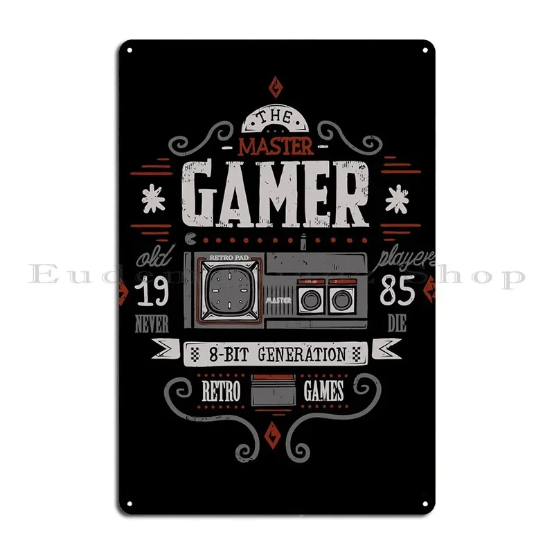 Retro Gaming Master Metal Plaque Rusty Club Club Bar Designing Club Tin Sign Poster
