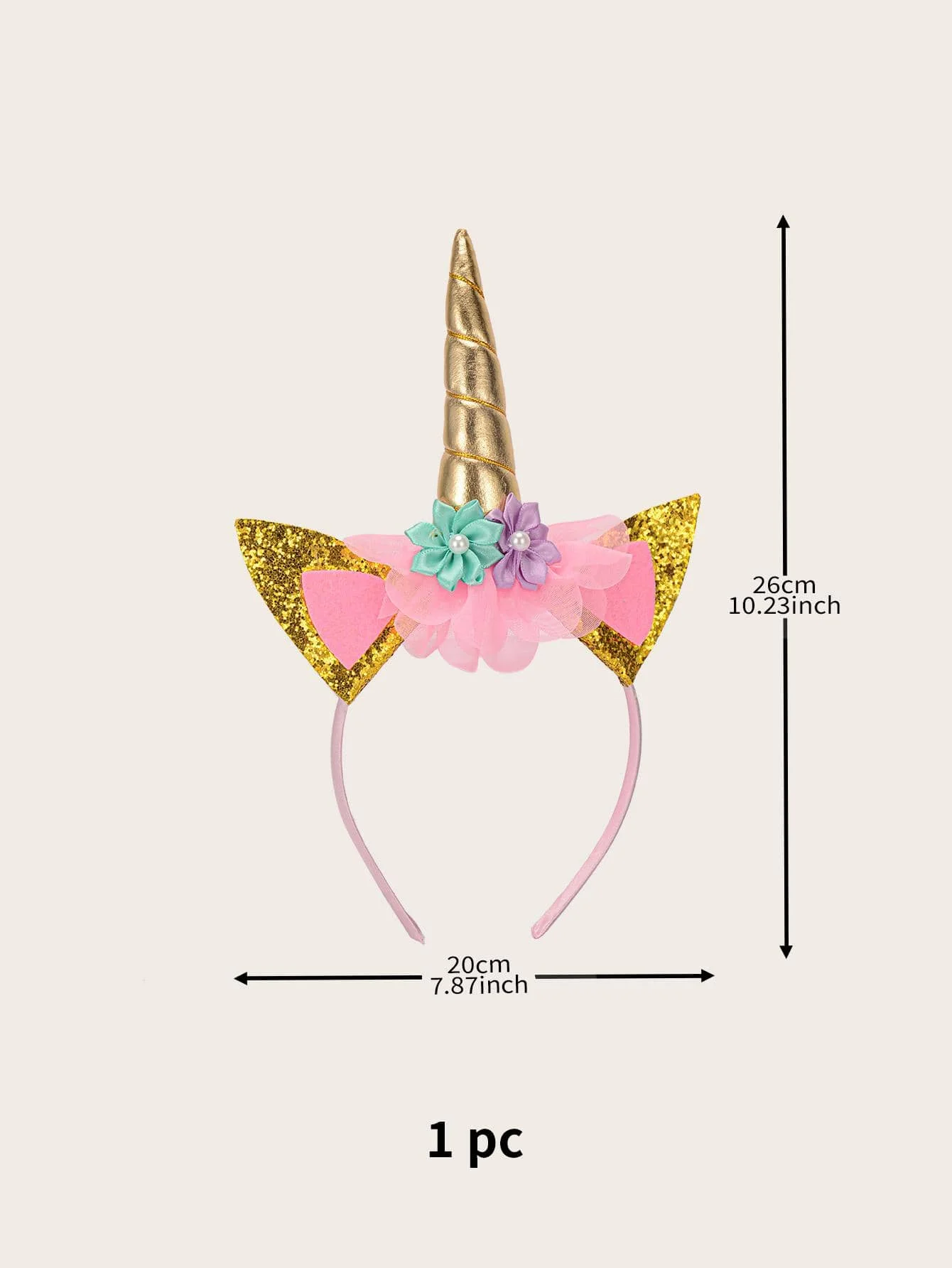 Rainbow Unicorn Headband Girls Hairband Cute Cartoon Birthday Decoration Cosplay Photography Photo Prop Supplies